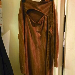 Love Brown Textured Dress